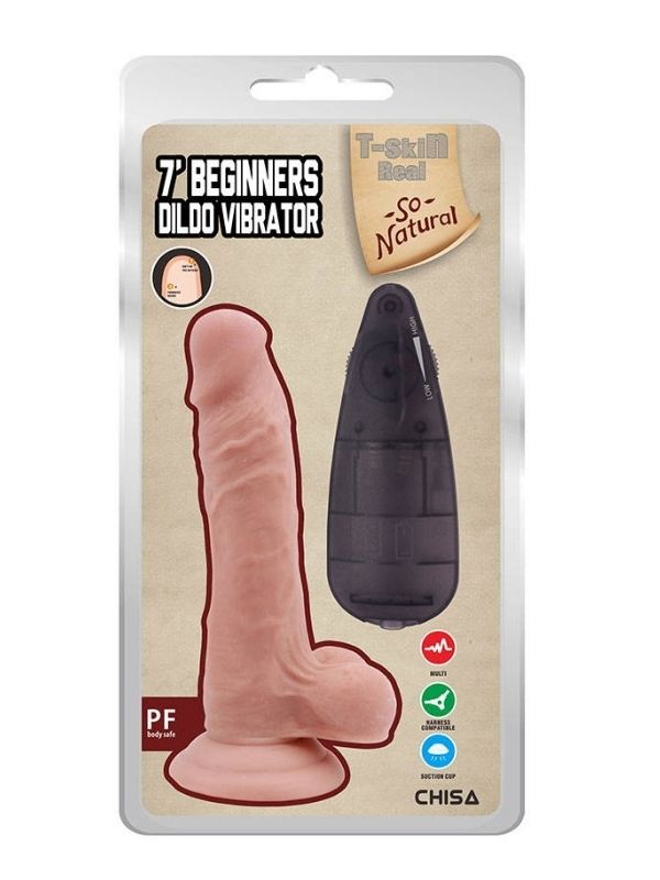 7’ Beginners Dildo Vibrator Flesh