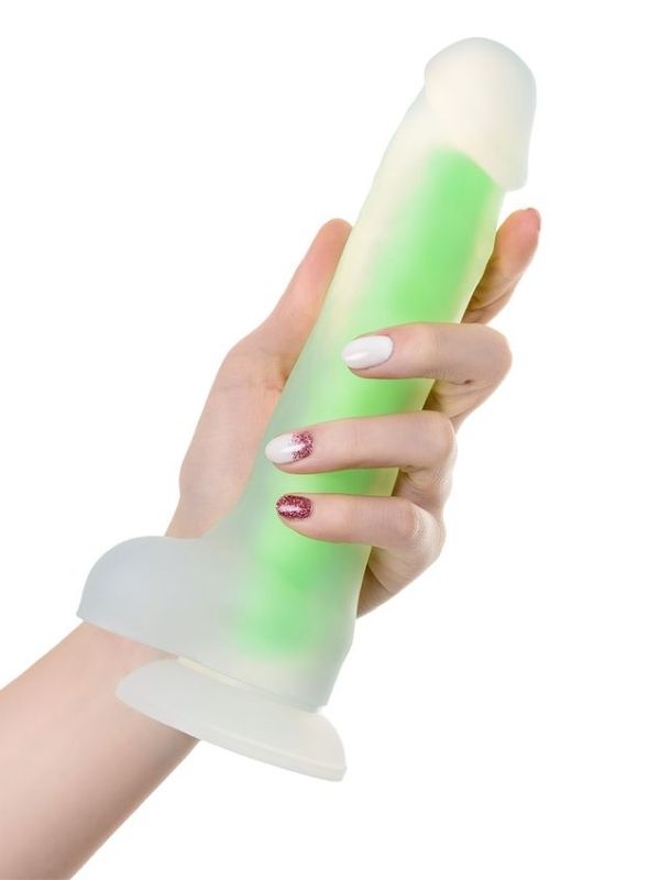 Censan Beyond Clark Glow Gece Parlayan Yeşil Dildo Silikon Şeffaf 22 cm