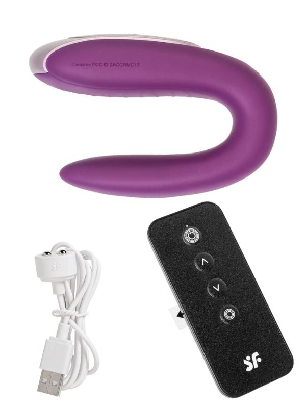 Censan Satisfyer Double Fun Telefon Kontrollü ve Uzaktan Kumandalı Violet Vibratör