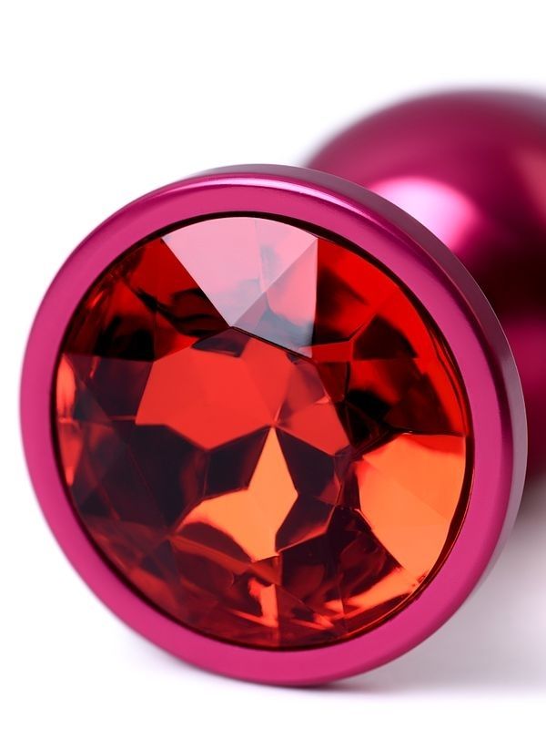 Metal Anal Plug, Metal, kırmızı, kırmızı kristalli, 7,2 cm, Ø2,8 cm, 50 g