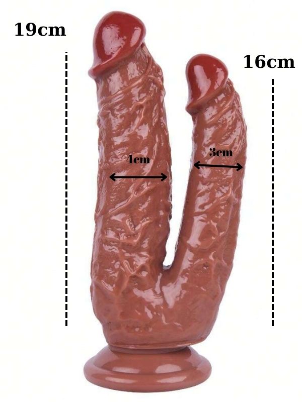 Noctis 19cm Kahverengi Çiftli Dildo No:76