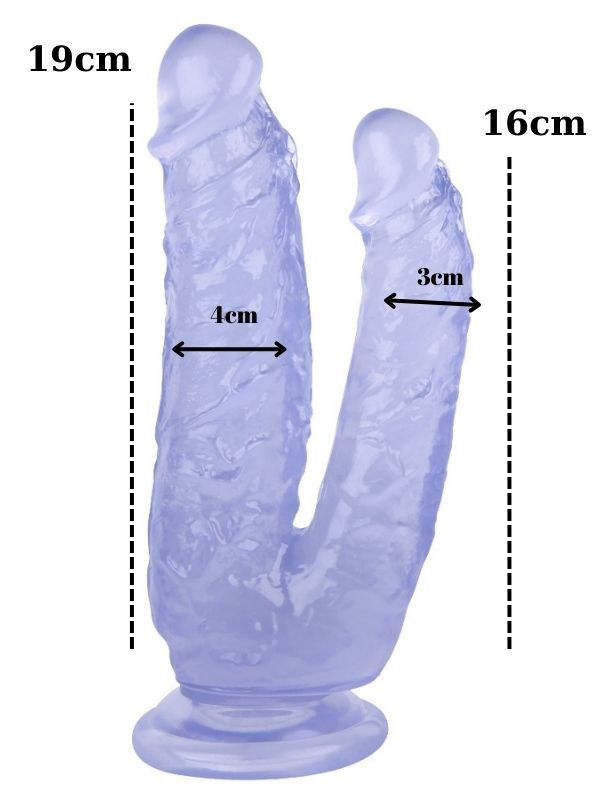 Noctis 19cm Mor Çiftli Dildo No:76