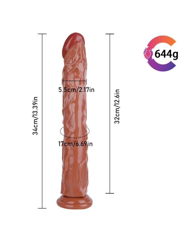 Noctis 34cm Kahverengi Realistik Kılıç Dildo No:164