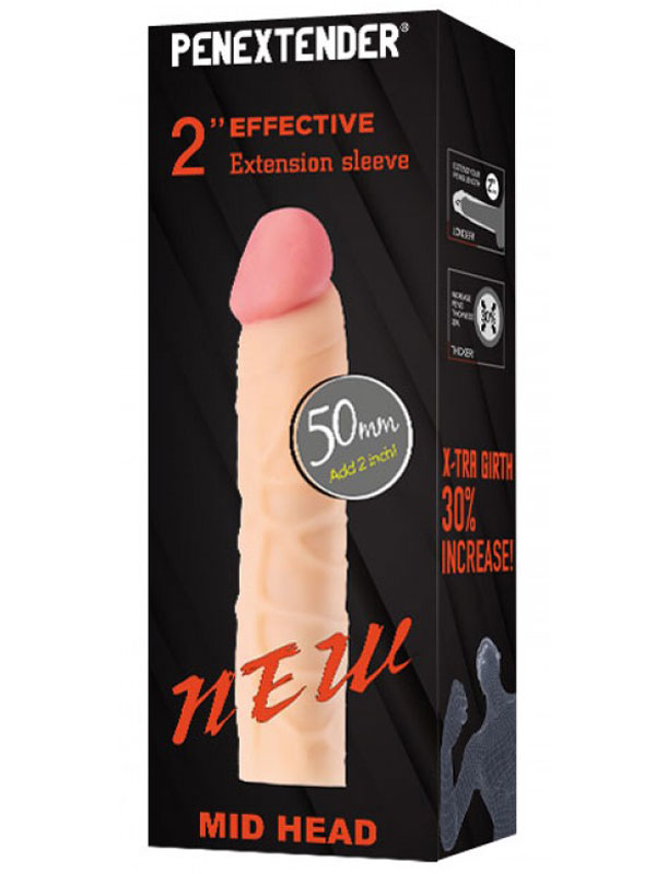 Penextender Mid Head 50mm Dolgulu Penis Kılıfı